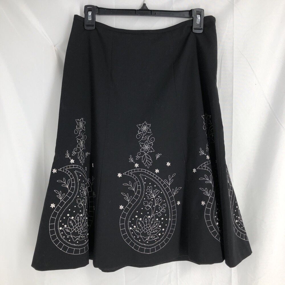 Ann Taylor LOFT Black A-Line Skirt Petite 6p Skirt